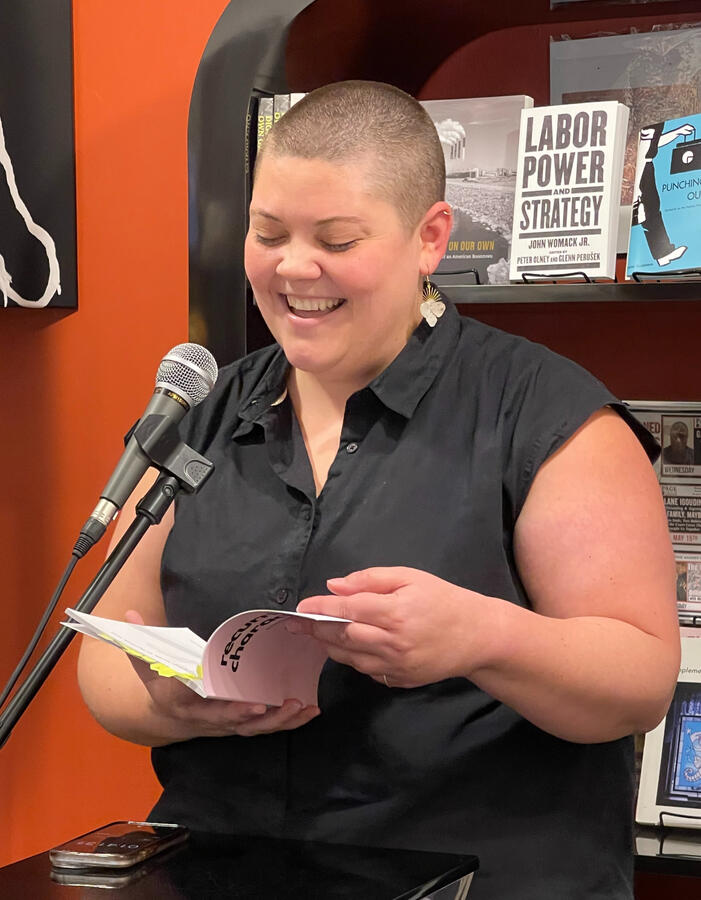 Untitled Evan reading from their chapbook, Recurring Characters